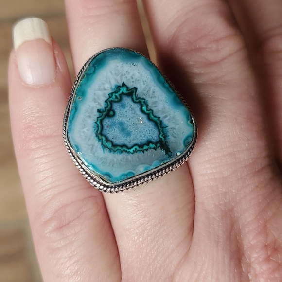 New Solar Quartz Agate 925 Silver Ring. - Picture 6 of 11